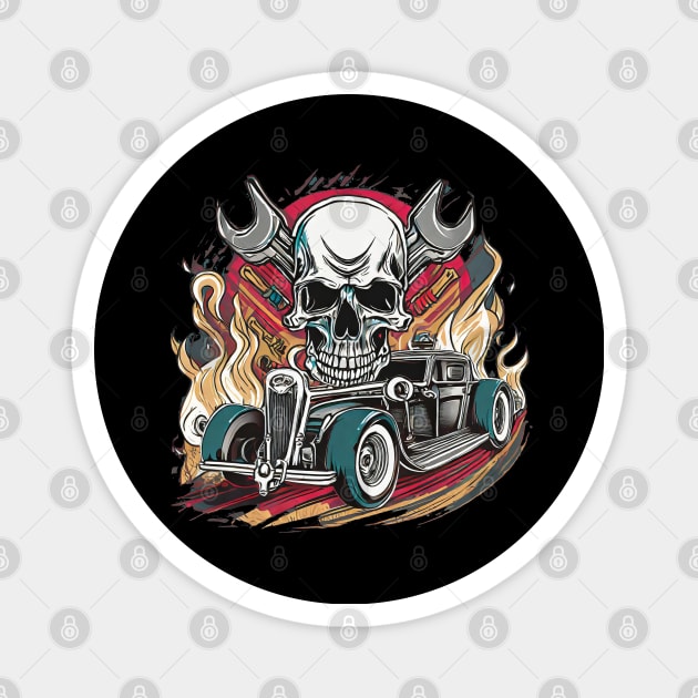 Skull machinery Magnet by Tjhtt Autoarts